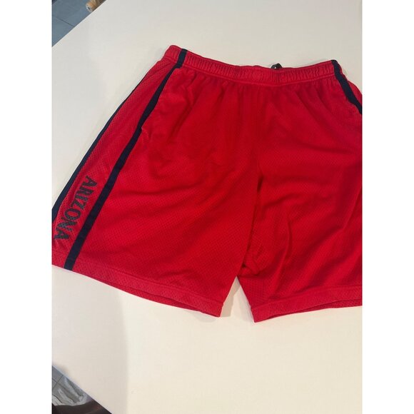 Nike Mens Red Mesh Athletic Shorts With Side Pockets & Drawstring - Size L - Picture 2 of 4